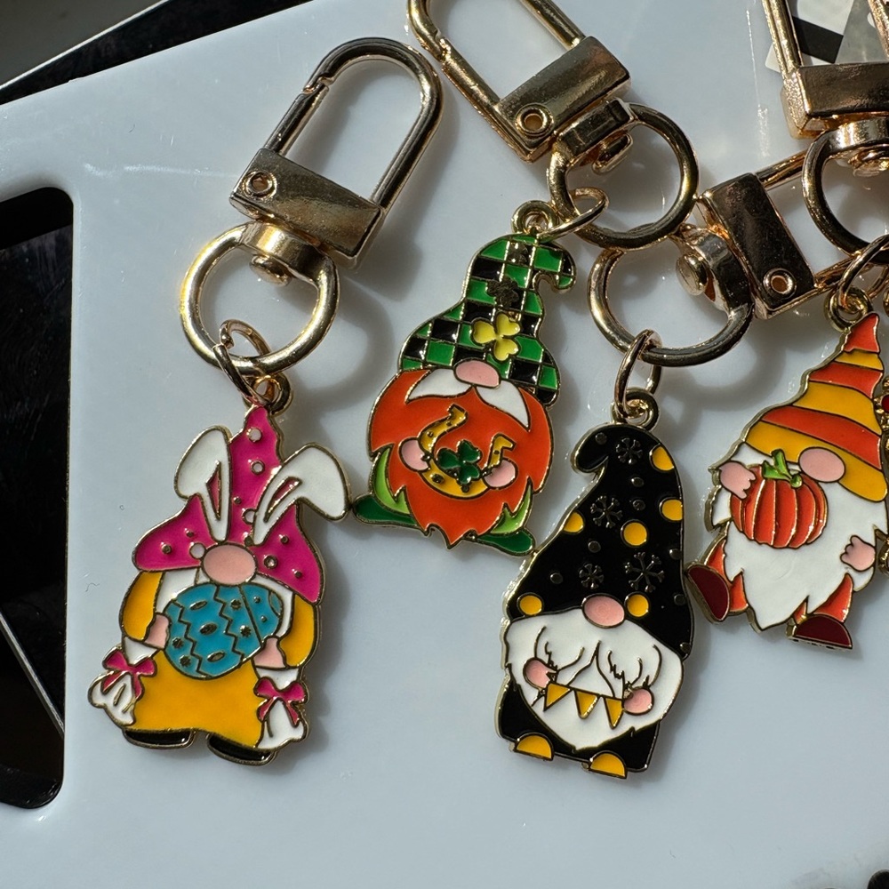 Whimsical Gnome Keychain Set - Picture 2 of 3